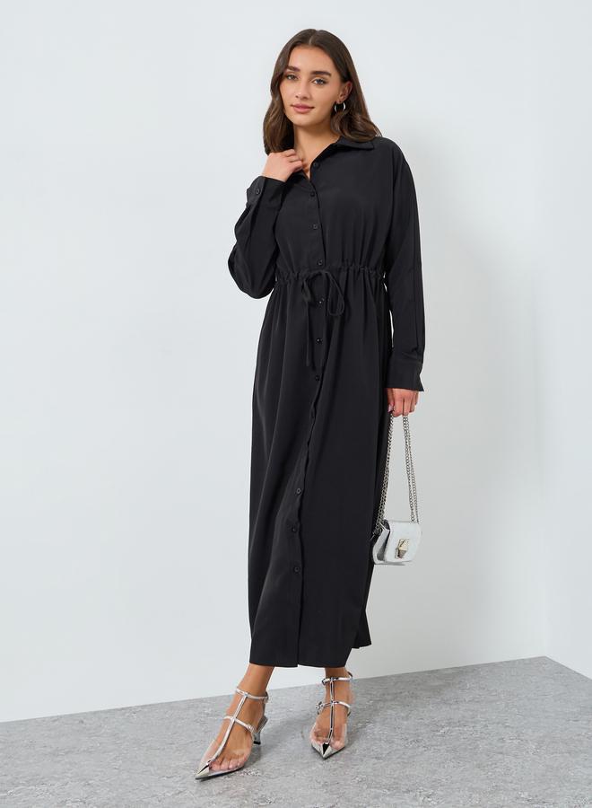 ستايلي فستان قميص ماكسي برباط خصر - Image 5